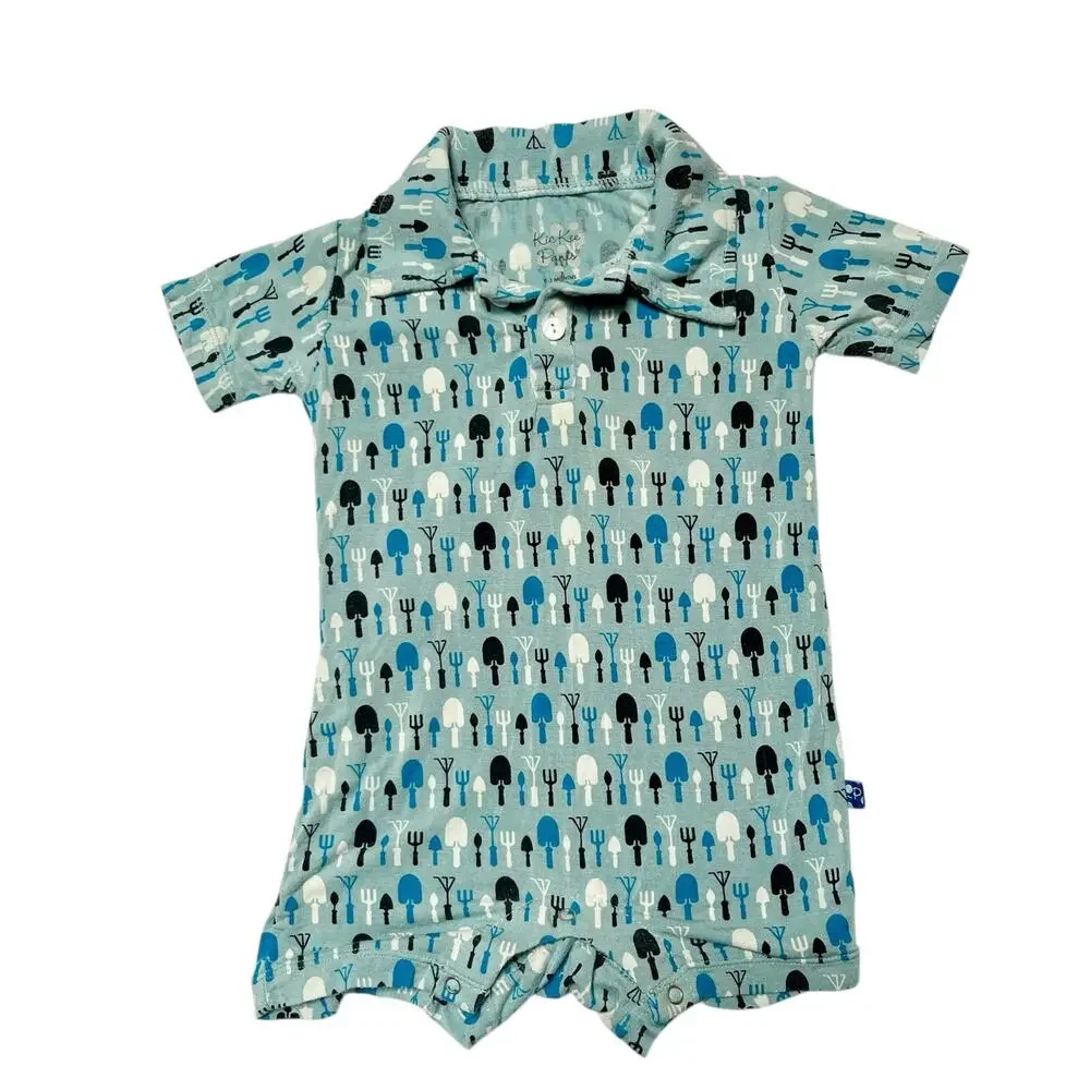 Kickee Pants Gardening Tools Romper Size 0-3m